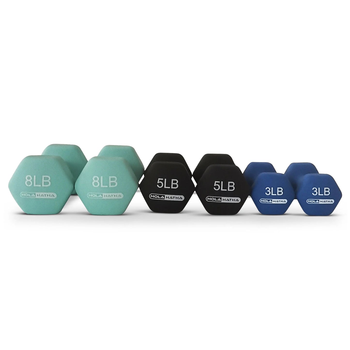 3, 5, and 8 Pound Dumbbell Hand Weight Set with Storage Rack